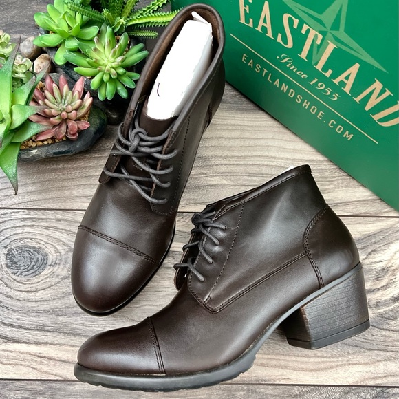 Eastland Shoes - NIB Eastland Alexa Cap Toe Lace Up Leather Ankle Bootie Boots Brown 8M 38.5